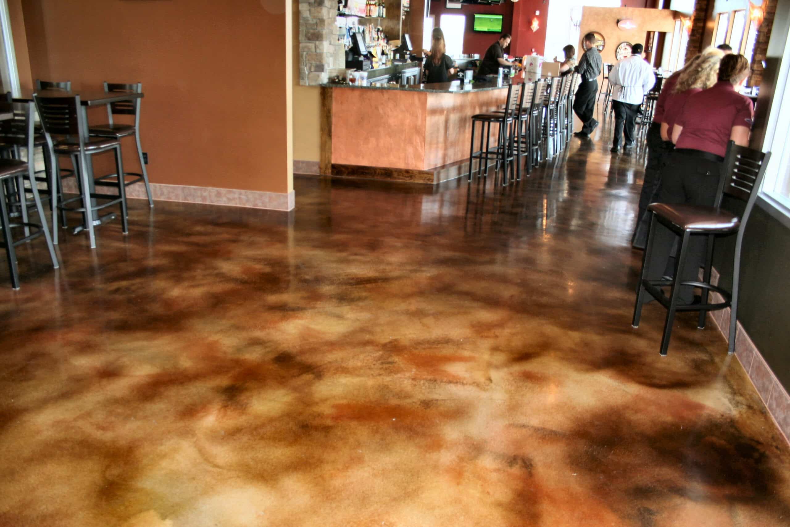 CS stained concrete custom colors seamless floor